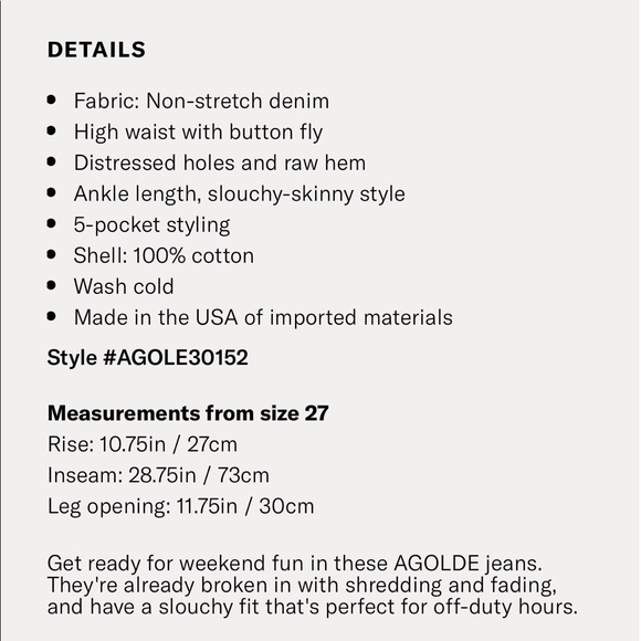 Agolde Jamie size 27 - Picture 8 of 8